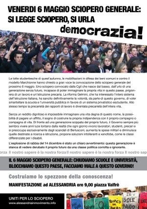 Nella foto - Laboratorio Sociale Alessandria