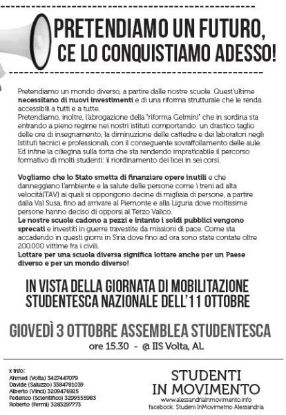 Nella foto - Laboratorio Sociale Alessandria