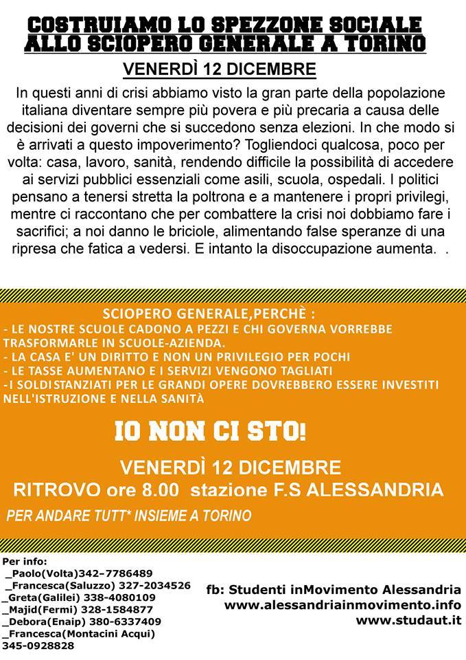 Nella foto - Laboratorio Sociale Alessandria