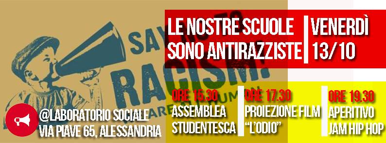 Venerdì 13/10 Assemblea studentesca antirazzista al Laboratorio Sociale