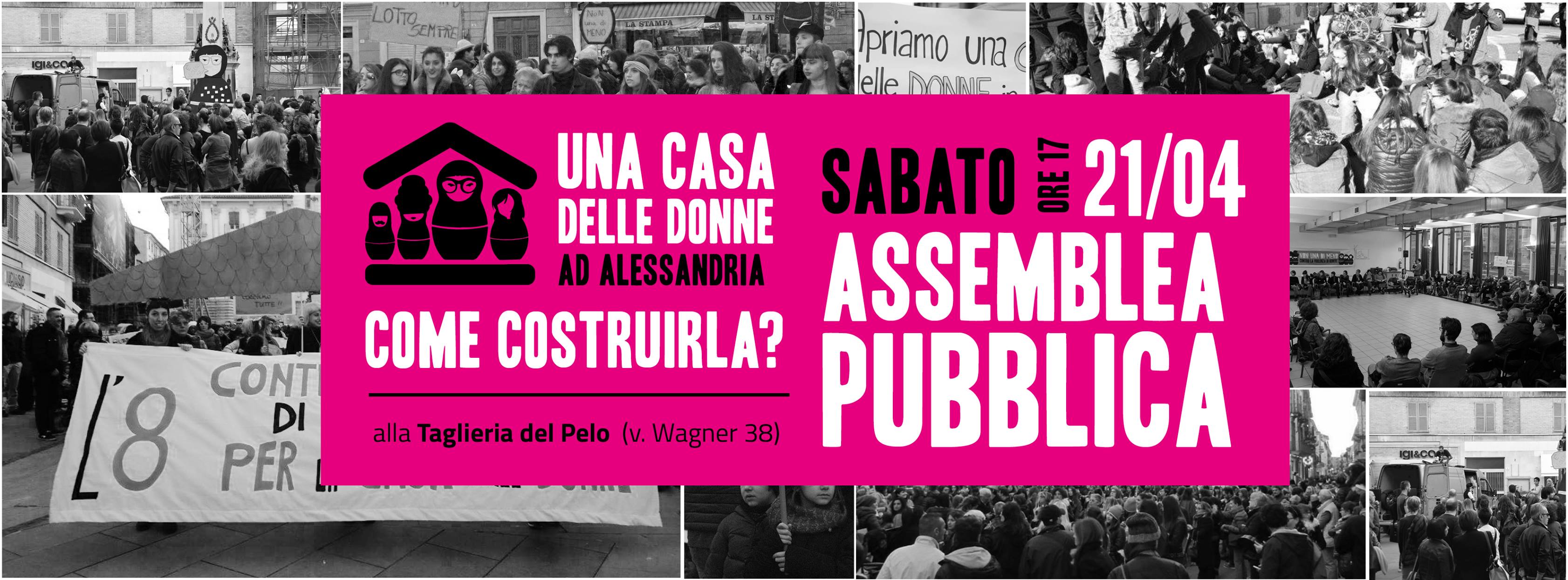 Sabato 21 aprile assemblea pubblica verso la Casa delle Donne di Alessandria