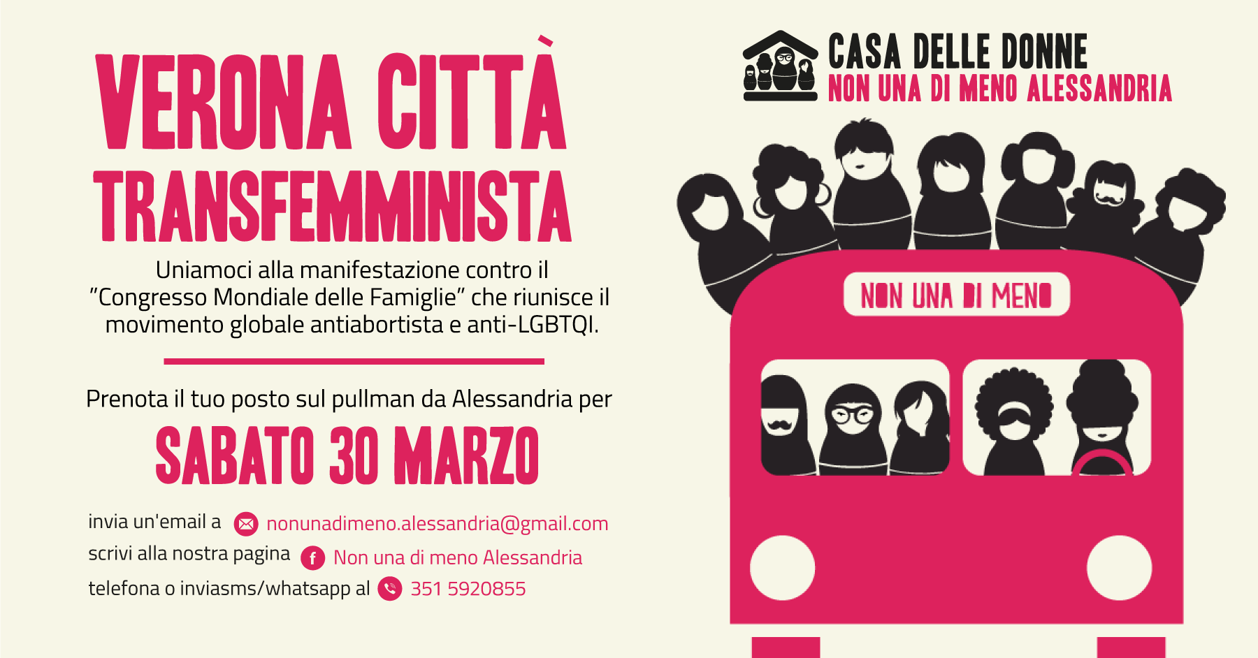 Sabato 30 marzo tutt* a Verona per la Città Transfemminista, contro il Congresso Mondiale delle Famiglie!