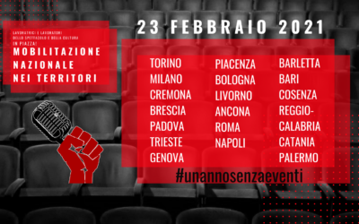 23 febbraio 2020-23 febbraio 2021. Un anno senza eventi, un anno senza reddito
