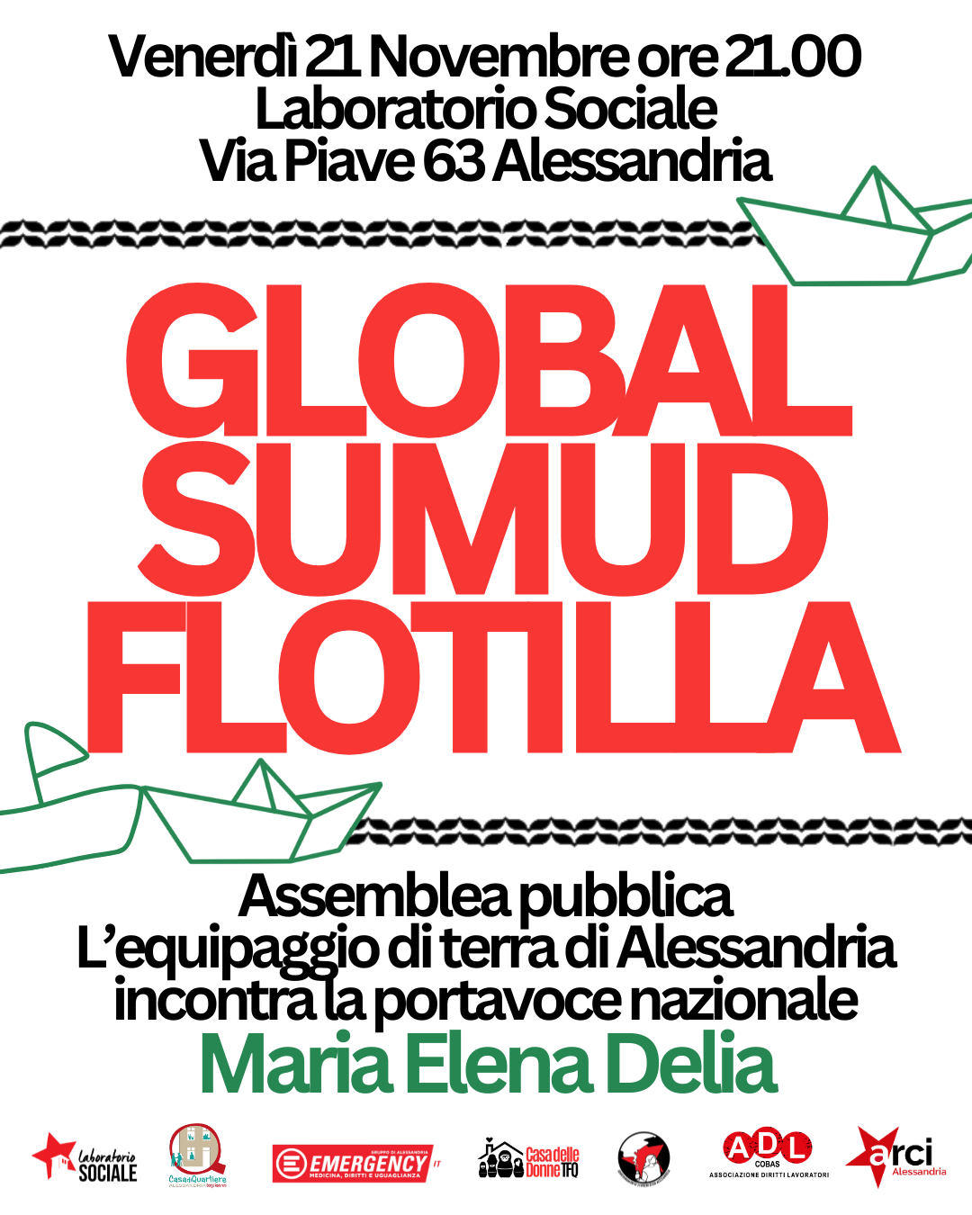 Nella foto - Laboratorio Sociale Alessandria